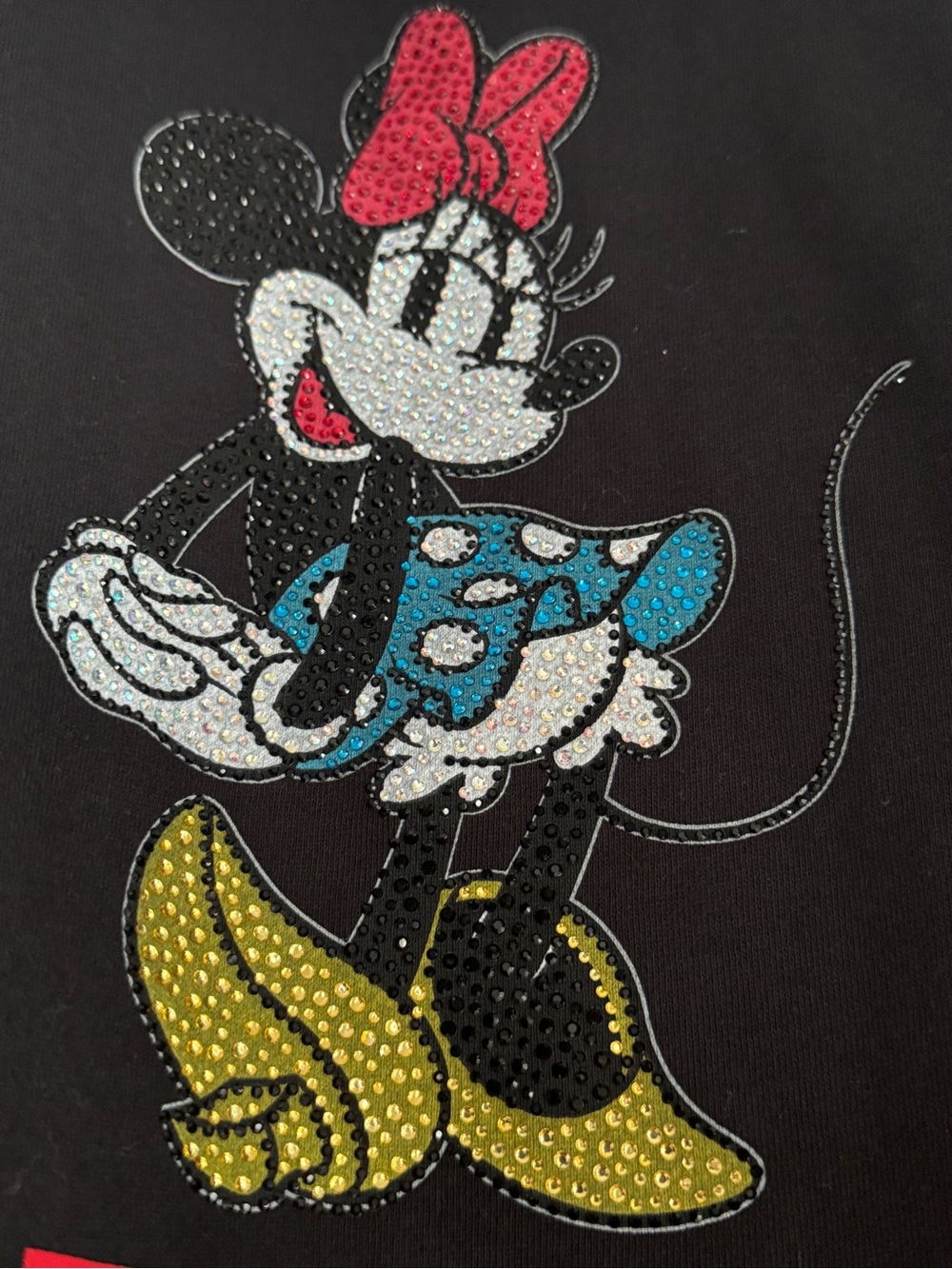 Walt Disney World Minnie Mouse Black Rhinestone zip-Up Hoodie size 1X - Picture 8 of 11
